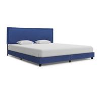 vidaXL Bed Frame without Mattress Bed Base Blue Fabric 150x200 cm King Size