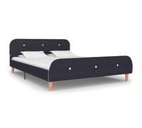vidaXL Bed Frame Dark Grey Fabric 140x200cm Upholstered Double Bed Furniture