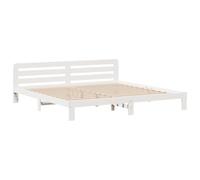 vidaXL Bed Frame without Mattress White 180x200 cm Super King Solid Wood Pine