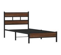 vidaXL Bed Frame without Mattress, Bed Base for Bedroom, Mattress Foundation for Single Bed, Modern Style, Brown Oak 90x200 cm Engineered Wood