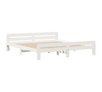 vidaXL Bed Frame without Mattress, Bed Base for Bedroom, Mattress Foundation, Modern Style, White 180x200 cm Super King Size Solid Wood Pine