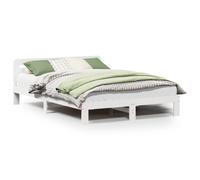vidaXL Bed Frame without Mattress Base - Solid Pine Wood, White, 160x200cm, with Slatted Base and Extra Storage Space