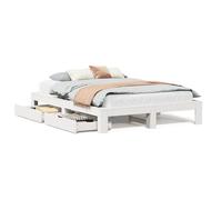 vidaXL Bed Frame without Mattress Bed Base White 160x200 cm Solid Wood Pine