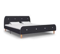 vidaXL Bed Frame Dark Grey Fabric 160x200cm Upholstered Double Bed Furniture