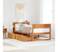 vidaXL Bed Frame without Mattress Bed Wax Brown 100x200 cm Solid Wood Pine