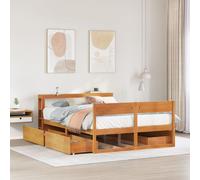 vidaXL Bed Frame without Mattress Bed Wax Brown 120x200 cm Solid Wood Pine