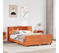 vidaXL Bed Frame Without Mattress Wax Brown 140X200 cm Solid Wood Pine, Brown
