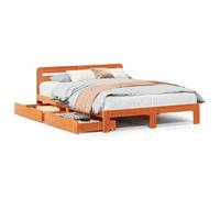 vidaXL Bed Frame without Mattress Bed Wax Brown Small Double Solid Wood Pine