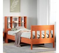 vidaXL Bed Frame without Mattress Bed Wax Brown Small Single Solid Wood Pine