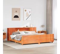 vidaXL Bed Frame without Mattress Bed Wax Brown Super King Solid Wood Pine