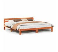 vidaXL Bed Frame without Mattress Wax Brown 180x200 cm Super King Solid Wood Pine