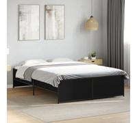 Bed Frame Black 120x190 cm Small Double Engineered Wood and Metal vidaXL