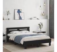 (black, 120 x 200 cm) vidaXL Bed Frame with Headboard Bed Base Mattress Foundation Engineered Wood