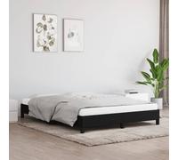 vidaXL Bed Frame without Mattress Black 135x190 cm Double Double Fabric