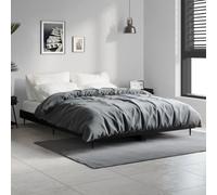 Vidaxl Bed Frame Black 135X190 Cm 4Ft6 Double Engineered Wood, Black