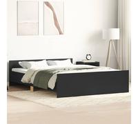 vidaXL Bed Frame without Mattress Black 140x190 cm, Black