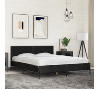 (black, 150 x 200 cm) vidaXL Bed Frame Home Bed Base Smoked Oak 140x190 cm Engineered Wood and Metal