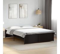 vidaXL Bed Frame without Mattress Black 150x200 cm King Size