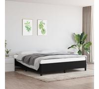 vidaXL Bed Frame without Mattress Black 180x200 cm Super King Super King Fabric