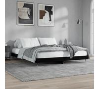 vidaXL Bed Frame Black 200x200 cm Engineered Wood LSO UK