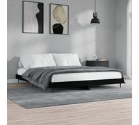 vidaXL Bed Frame Black 200x200 cm Engineered Wood UK NEW