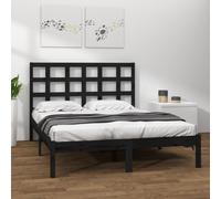 vidaXL Bed Frame without Mattress Black 200x200 cm Solid Wood