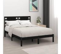 vidaXL Bed Frame without Mattress Black 200x200 cm Solid Wood Pine