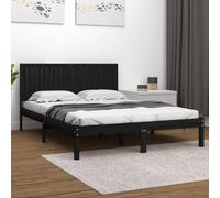 vidaXL Bed Frame without Mattress Black 200x200 cm Solid Wood Pine