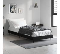 vidaXL Bed Frame without Mattress Black 75x190 cm Small Single Engineered Wood