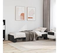 vidaXL Bed Frame without Mattress Black 75x190 cm Small Single Engineered Wood