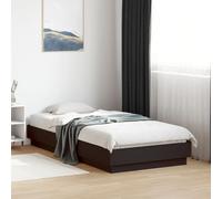 vidaXL Bed Frame without Mattress Black 75x190 cm Small Single Engineered Wood