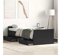 vidaXL Bed Frame without Mattress Black 90x190 cm Single