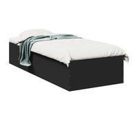 Bed Frame Home Base Bedstead Black 90x190 cm Single Engineered Wood vidaXL