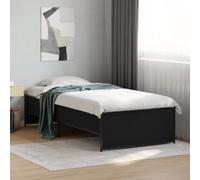 vidaXL Bed Frame without Mattress Black 90x190 cm Single