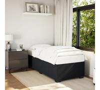 Bed Frame Black Velvet 90x190 cm Single Upholstered Slatted Footed Low Design UK [EEK: A]