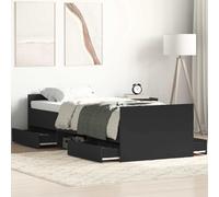 vidaXL Bed Frame without Mattress Black 90x200 cm