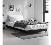 vidaXL Bed Frame without Mattress Black 90x200 cm Engineered Wood