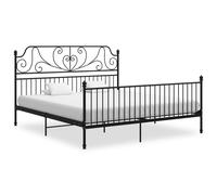 vidaXL Bed Frame Black Metal Home 180x200 cm 6FT Super King Bedroom Furniture
