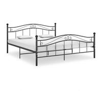 Vidaxl Bed Frame Without Mattress Black Metal 180X200 Cm Super King