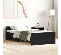 vidaXL Bed Frame without Mattress Black Oak 100x200 cm Engineered Wood