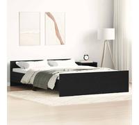 vidaXL Bed Frame without Mattress Black Oak 135x190 cm Engineered Wood