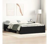 vidaXL Bed Frame without Mattress Black Oak 140x190 cm Engineered Wood