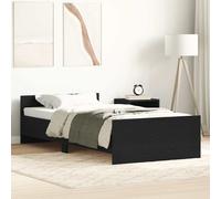 vidaXL Bed Frame without Mattress Black Oak 90x190 cm Engineered Wood