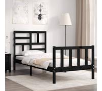 Bed Frame Bedroom Platform Bed Frame Bedstead with Headboard Solid Wood vidaXL