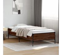 vidaXL Bed Frame without Mattress Brown Oak 100x200 cm