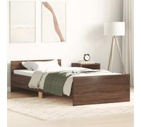 vidaXL Bed Frame without Mattress Brown Oak 100x200 cm Engineered Wood