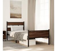 vidaXL Bed Frame without Mattress Brown Oak 107x203 cm Engineered Wood