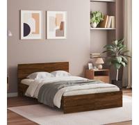 Vidaxl Bed Frame Without Mattress Brown Oak 120X190 Cm Small Double
