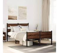 vidaXL Bed Frame without Mattress Brown Oak 120x190 cm Small Double Engineered Wood