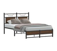 Bed Frame without Mattress Brown Oak 120x190 cm Small Double Engineered Wood